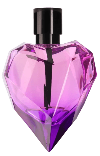 Frasco de perfume morado como ejemplo de fotografía de producto 360