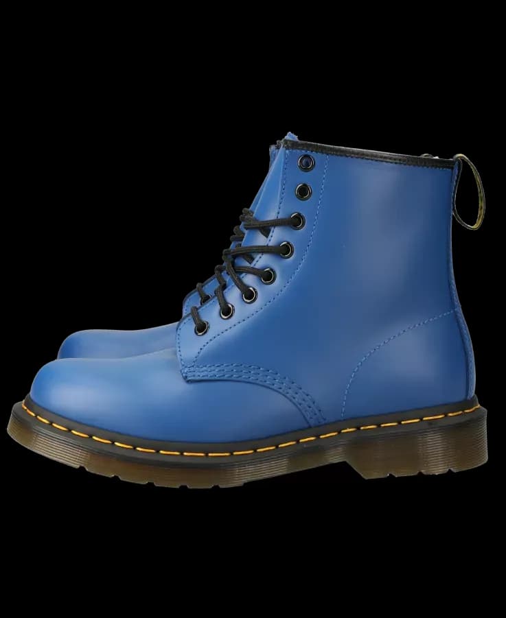 Botas azules de cuero con cordones