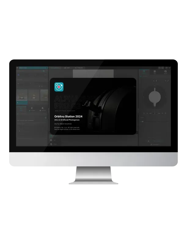 Interfaz del software de fotografía de producto Orbitvu Station