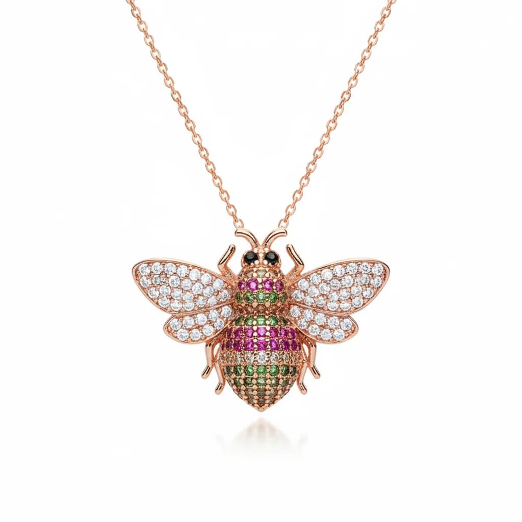 Gold necklace packshot