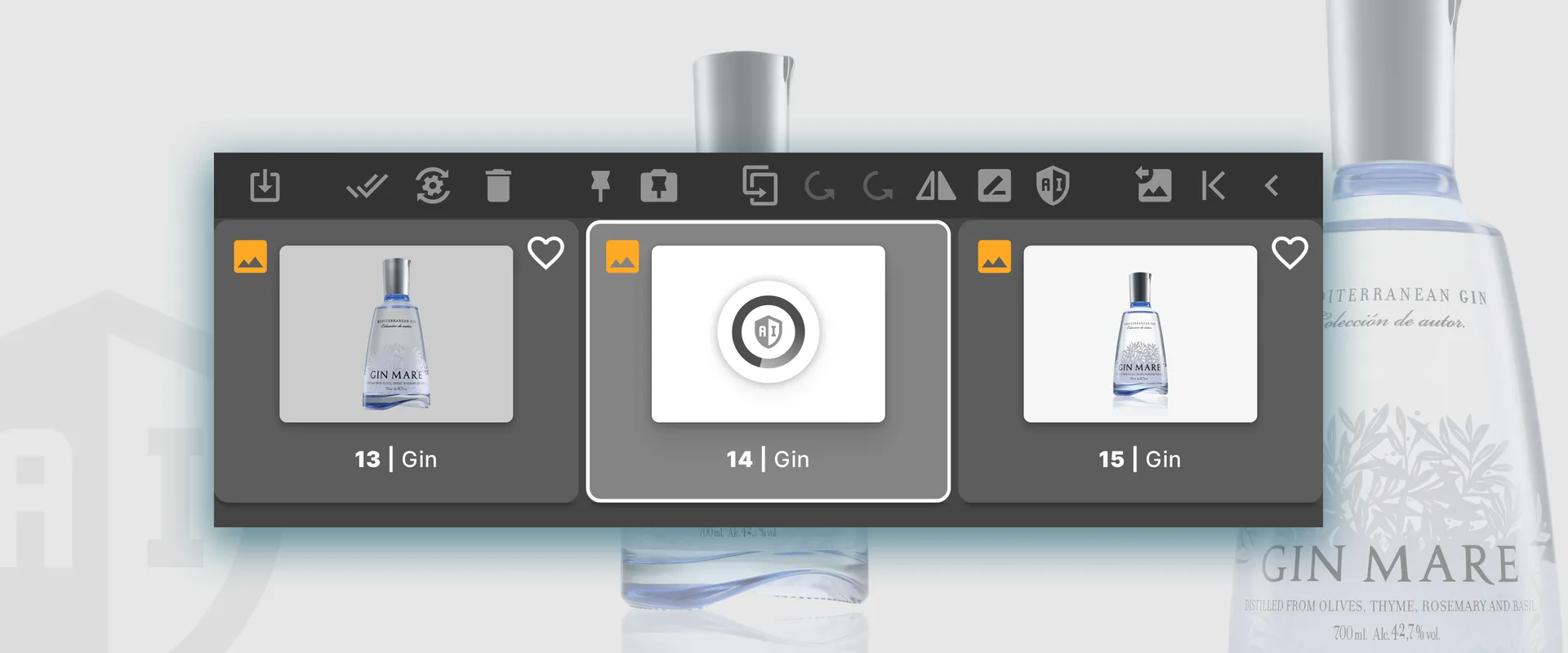El AI Masking de Orbitvu eliminando automáticamente el fondo de una foto de producto
