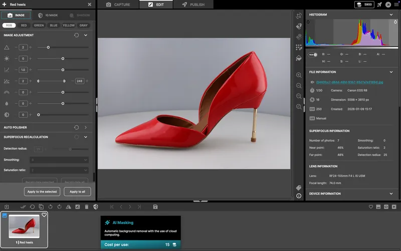 Haz clic en la herramienta AI Masking