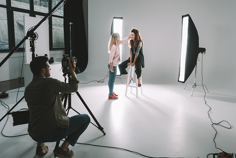 Trabajo en un estudio fotográfico - ejemplo