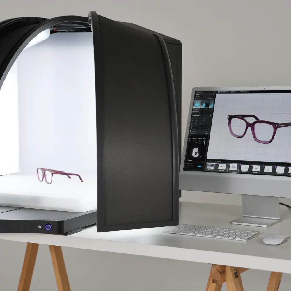 Plantillas asistidas por IA para fotografía de eyewear