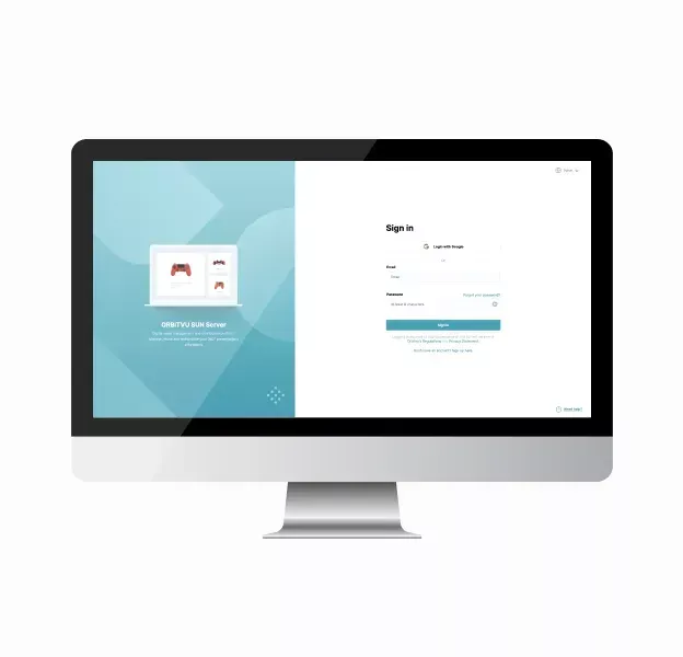 Página de inicio de sesión de Orbitvu SUN Server