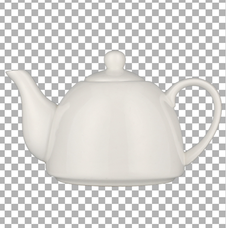 white kettle - product photography - Transparent background