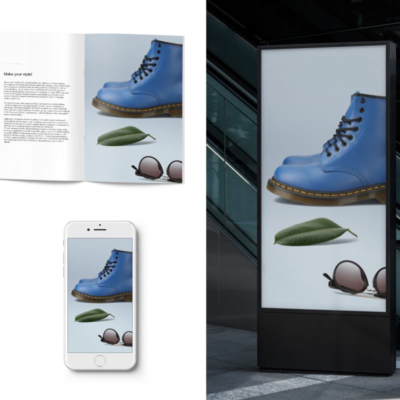 mockup - product photography - blue shoe